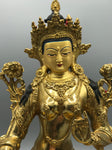 Brass Green Tara Statue 12"