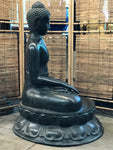 Brass Large Earth Touching Buddha 39" - Routes Gallery