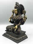 Brass Lakshmi Statue Hindu Wealth Goddess 10.5"