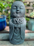 Standing Jizo Monk with Offering Flowers 11.5"
