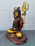 Brass Meditating Shiva Statue 12"