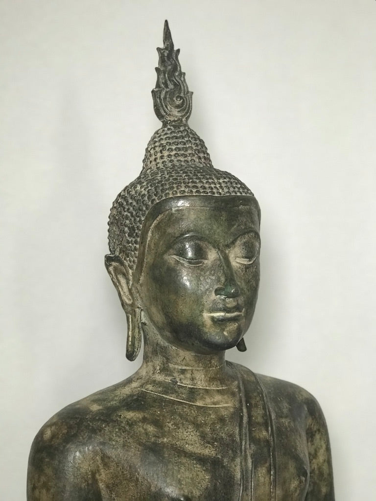 Brass Earth Witness Utong Buddha Statue 30" - Routes Gallery