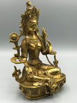 Brass Green Tara Statue 8.5"