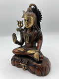 Brass Seated Abhaya Shiva Statue 8"