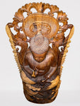 Wood Buddha Sculpture in Vitarka Mudra 45"