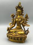 Brass White Tara Statue 8.5"