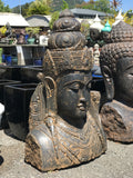 Stone Devi Tara Goddess Head Bust 42"