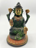 Brass Lakshmi Hindu Wealth Goddess Statue 4.5"