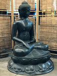 Brass Large Earth Touching Buddha 39" - Routes Gallery
