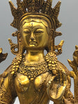 Brass White Tara Statue 8.5"