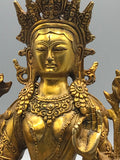 Brass White Tara Statue 8.5"