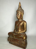 Wood Meditating Lanna Thai Buddha Statue 18.5" - Routes Gallery