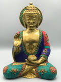 Brass Seated Buddha Statue 12"