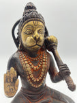 Brass Hanuman Statue Holding Club 7"
