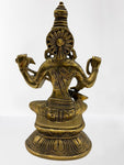Brass Saraswati Wisdom Goddess Statue 8"