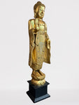 Wood Standing Abhaya Buddha Statue 48"