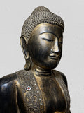 Wood Standing Abhaya Buddha Sculpture 68"