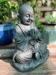 Stone Namaste Monk Statue 10"