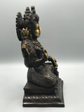 Brass Lakshmi Statue Hindu Wealth Goddess 10.5"