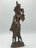Brass Standing Goddess Tara Statue 12"