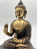 Brass Seated Abhaya Buddha Statue 7"