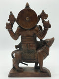 Brass Ganesh Statue seated on Large Rat 10"