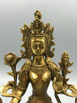 Brass Green Tara Statue 8.5"