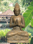 37" Stone Praying Namaste Buddha Statue