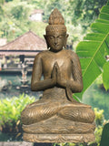 37" Stone Praying Namaste Buddha Statue