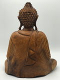 Wood Meditation Buddha Statue 12"