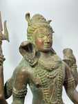 Brass Abhaya Shiva Seated on Nandi Statue 17"