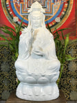 Porcelain Seated Quan Yin Statue 20.5" - Routes Gallery