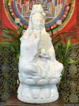 Porcelain Seated Quan Yin Statue 20.5" - Routes Gallery