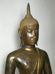 Brass Thai Ayutthaya Buddha Statue 25" - Routes Gallery