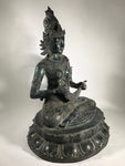 Seated Brass Dewi Sri / Sri Devi Goddess 27" - Routes Gallery