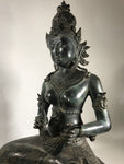 Seated Brass Dewi Sri / Sri Devi Goddess 27" - Routes Gallery