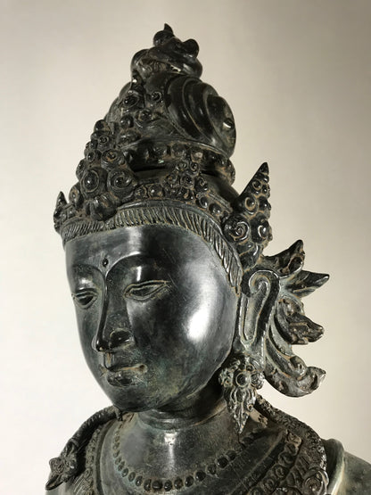 Seated Brass Dewi Sri / Sri Devi Goddess 27" - Routes Gallery