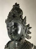 Seated Brass Dewi Sri / Sri Devi Goddess 27" - Routes Gallery