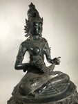 Seated Brass Dewi Sri / Sri Devi Goddess 27" - Routes Gallery