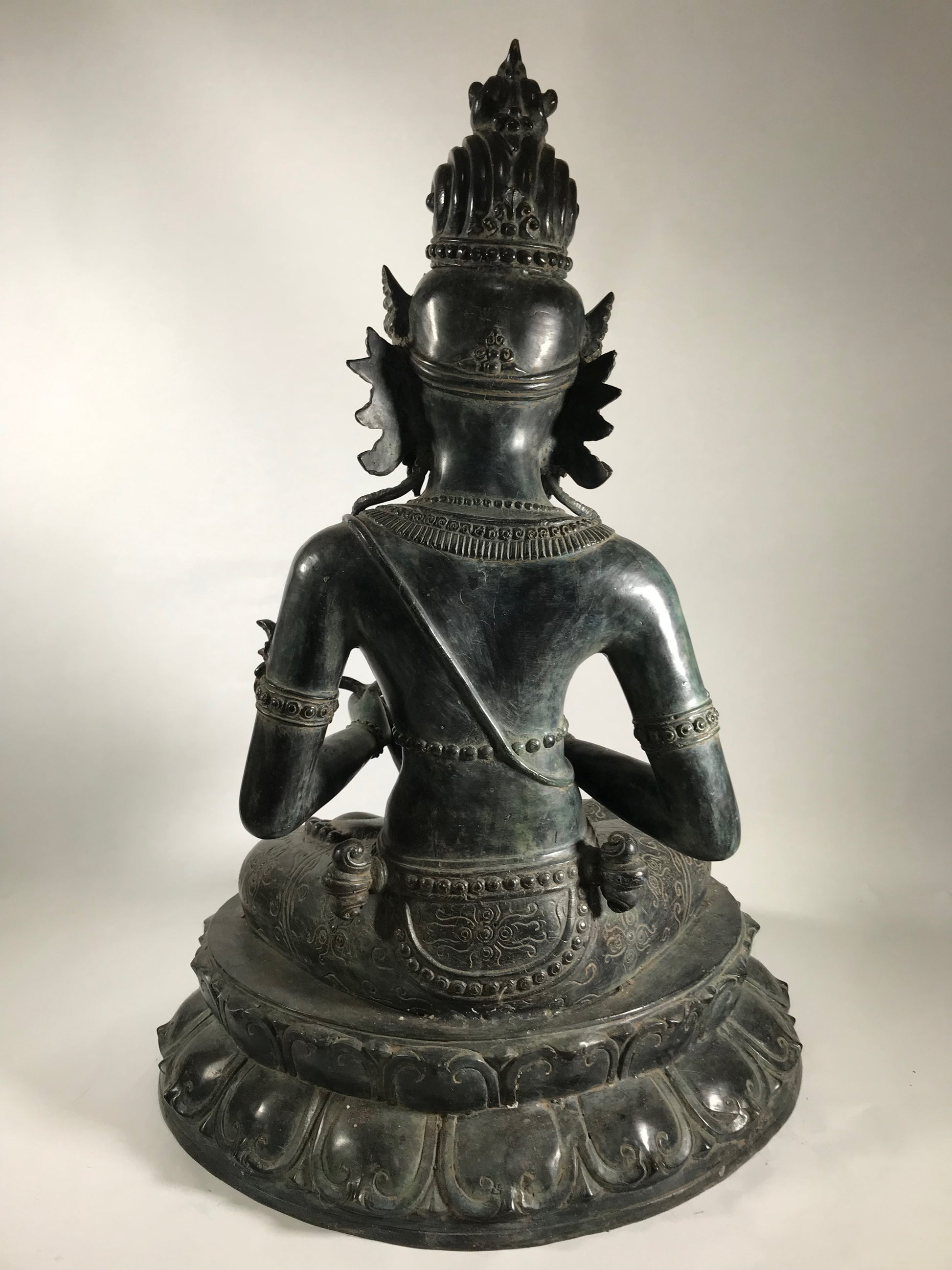 Seated Brass Dewi Sri / Sri Devi Goddess 27" - Routes Gallery