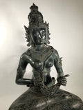 Seated Brass Dewi Sri / Sri Devi Goddess 27" - Routes Gallery