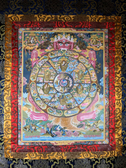 Wheel of Life Thangka Painting - Routes Gallery