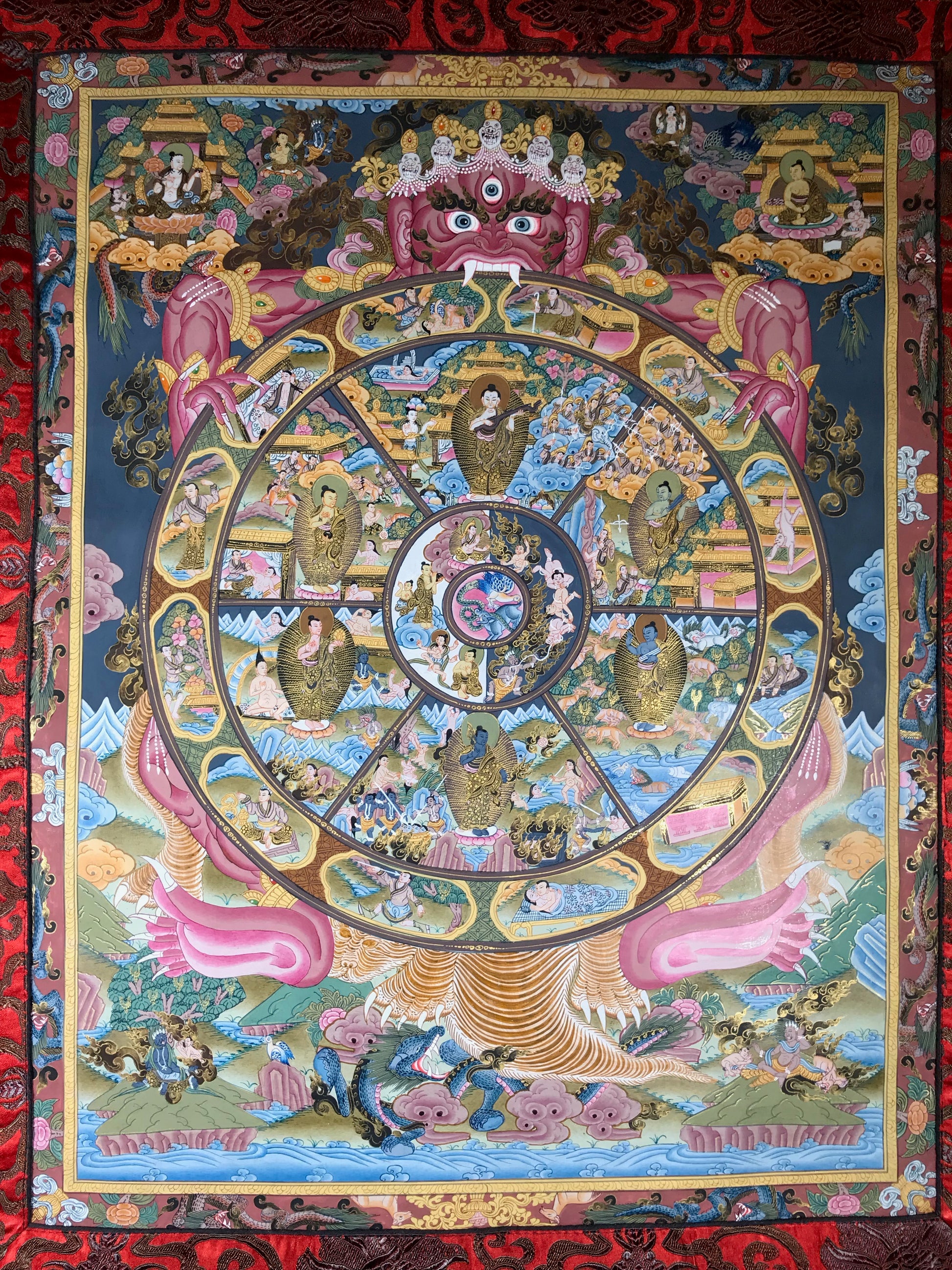 Wheel of Life Thangka Painting - Routes Gallery