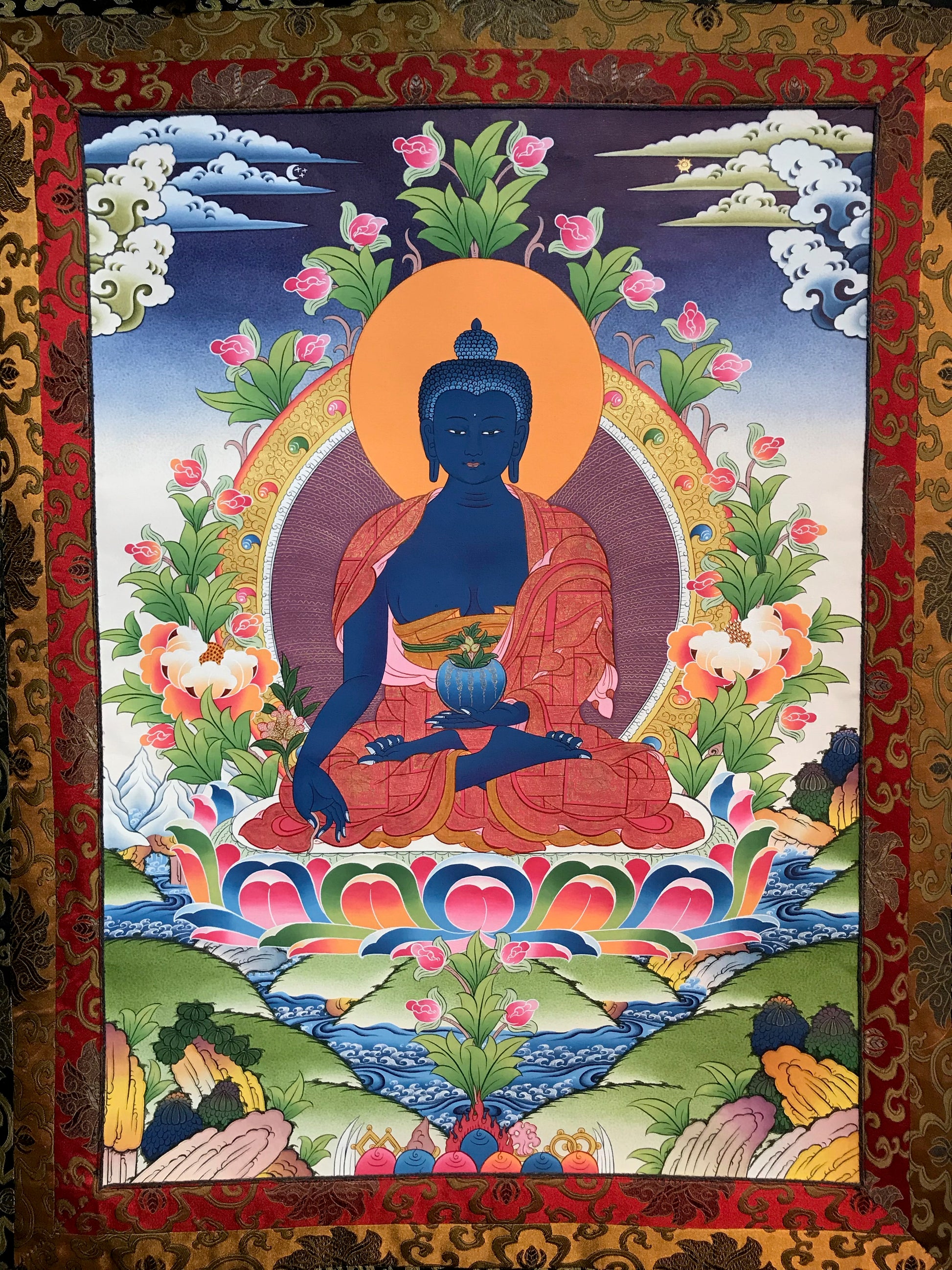 Medicine Buddha Thangka Painting - Routes Gallery