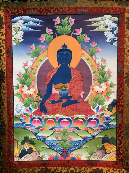 Medicine Buddha Thangka Painting - Routes Gallery