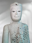 Wood Mandalay Earth Witness Buddha Statue 29"