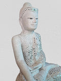 Wood Mandalay Earth Witness Buddha Statue 29"