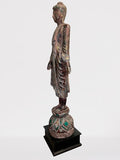 Wood Standing Mandalay Buddha Statue 79"