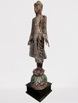 Wood Standing Mandalay Buddha Statue 79"