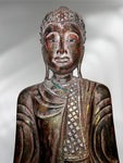 Wood Standing Mandalay Buddha Statue 79"
